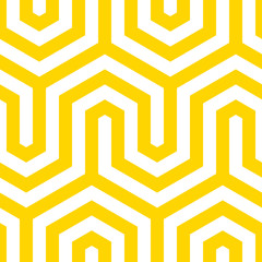 Aufkleber - Vector yellow geometric pattern. Seamless modern linear texture.