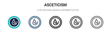 Asceticism Icon In Filled, Thin Line, Outline And Stroke Style. Vector Illustration Of Two Colored And Black Asceticism Vector Icons Designs Can Be Used For Mobile, Ui, Web
