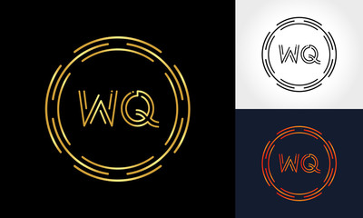 Creative Letter WQ Logo Creative Typography Vector Template. Abstract Circle Letter WQ Logo Design.