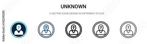 Fotomural Unknown icon in filled, thin line, outline and stroke style