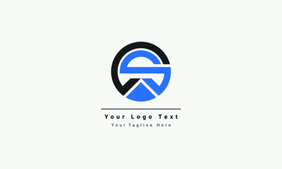 GS Letter Logo Design with Creative Modern Trendy Typography with white background