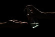 Silhouette of Hand Sanitizing with Hand Sanitizer Gel During Coronavirus Pandemic