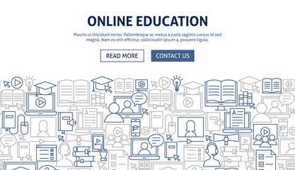 Wall Mural - Online Education Banner Design