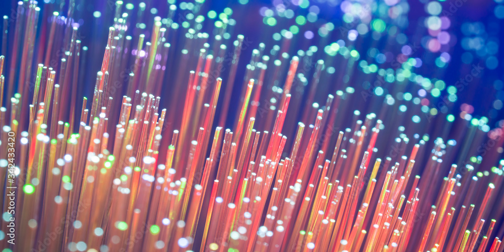 abstract background of fiber optic cables - obrazy, fototapety, plakaty 