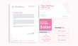 © Infinitystudio - Beauty pink letterhead,Envelope minimalist cute size DL, A4 and US Letter design template