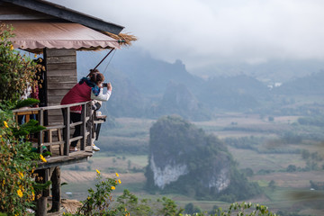 the fog viewpoint in the mountains of northern thailand