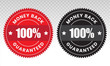 © Moch Solikin - 100 percent money back label vector flat icon for customer satisfaction guarantee on a transparent background