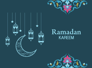 Wall Mural - Ramadan Kareem greeting card. Islamic background for holy of Ramadan month.