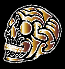 Tattoo Tribal Skull Print Embroidery Graphic Design Vector Art