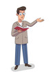 © backup_studio - Vector character illustration of man reads book aloud