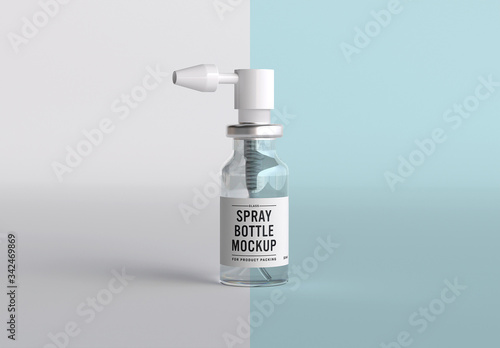 Download Glass Medicine Spray Bottle Mockup Stock Template Adobe Stock