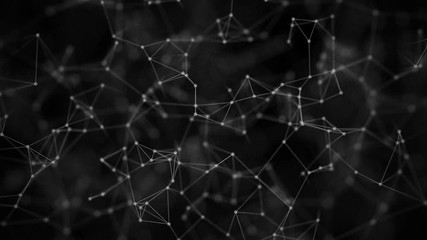 Wall Mural - black dark background network connection