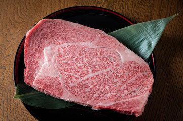 Wall Mural - japanese marbled fatty wagyu ribeye beef