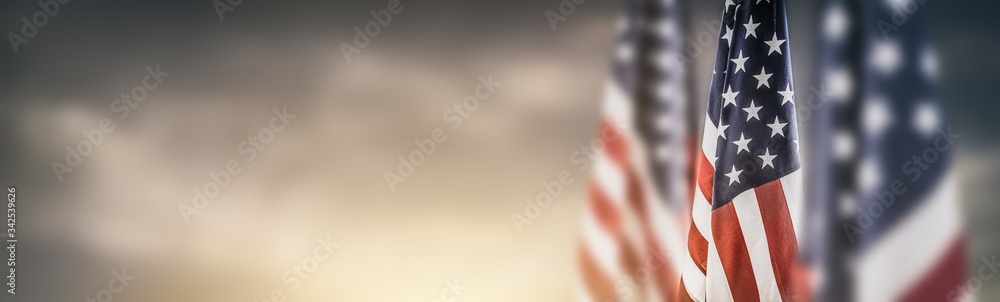 Obraz na płótnie American flag for Memorial Day, 4th of July, Labour Day w salonie