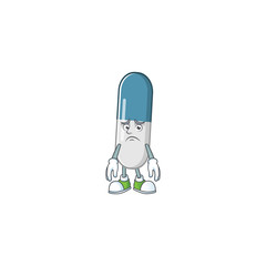 Sticker - Cartoon picture of vitamin pills with worried face