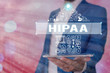 Text sign showing Hipaa. Business photo showcasing Acronym stands for Health Insurance Portability Accountability
