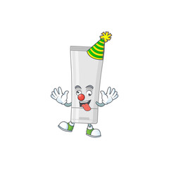 Poster - Amusing Clown white plastic tube cartoon character mascot style