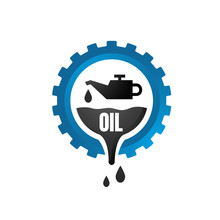 Oil Change Logo Vector Icon With Circle Arrow Sign Symbol