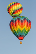 Low Angle View Of Hot Air Balloons Flying In Sky