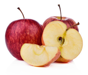 Wall Mural - apple healthy fresh fruit from nature isolated on a white background.