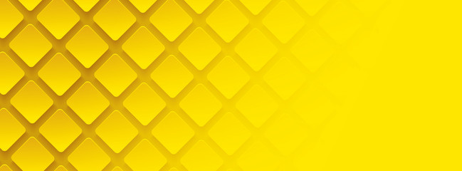 Wall Mural - Yellow geometric square background in paper art style. Use for banner, website cover, print ads.