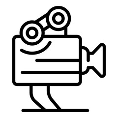 Sticker - Movie camera icon. Outline movie camera vector icon for web design isolated on white background