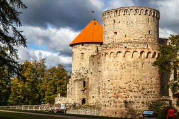 Wall Mural - Ruins of the medieval Livonian castle in Cesis town, Latvia