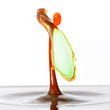 Beautiful abstract unique water drop splash photography images with vibrant colorful water collisions captured using high speed flash technique