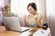 © Blanscape - Happy businesswoman work from home