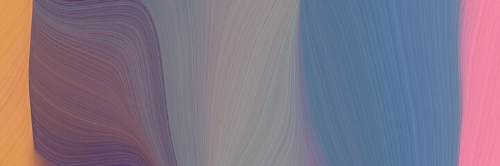 Leinwandbilder - abstract surreal designed horizontal banner with slate gray, dark salmon and old mauve colors. fluid curved lines with dynamic flowing waves and curves for poster or canvas