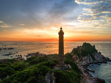 Ke Ga Lighthouse, La Gi, Binh Thuan, Vietnam. Aerial View