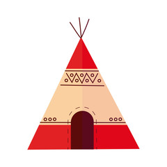 Sticker - native American tent flat detailed style