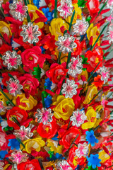  Flowers made of colored paper, in the Thanh Tien traditional village, Hue, Vietnam
