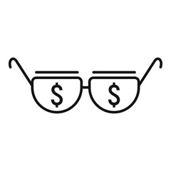 Poster - Millionaire sunglasses icon. Outline millionaire sunglasses vector icon for web design isolated on white background