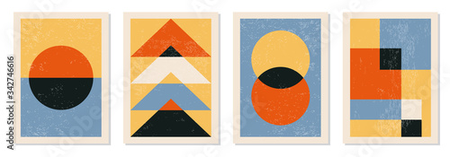 Fotografía Set of minimal 20s geometric design posters, vector template with primitive shap
