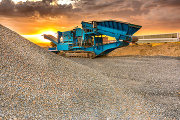 Wall Mural - Stone crushing machine in a quarry or outdoor mine