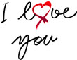 i love you sign with heart in word love lovely cute romantic icolated on white background
