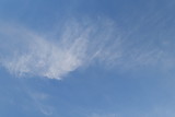 Fototapeta Niebo - Cloudy blue haze in the sky. White clouds. Gentle sky.