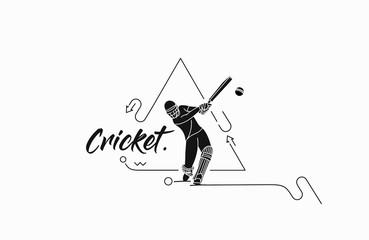 Canvas Print - Cricket banner batsman championship background. Use for cover, poster, template, brochure, decorated, flyer, banner.