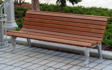 Wooden bench in the park