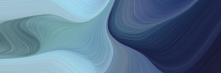Poster - abstract decorative header with dark slate gray, light steel blue and cadet blue colors. fluid curved flowing waves and curves