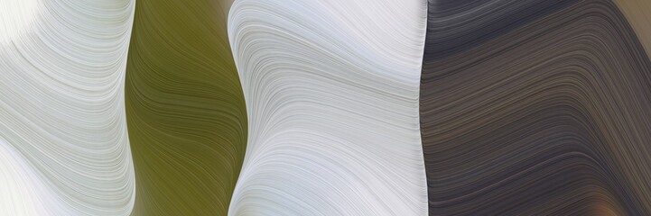 Leinwandbilder - abstract moving banner with light gray, dark olive green and dark gray colors. fluid curved flowing waves and curves