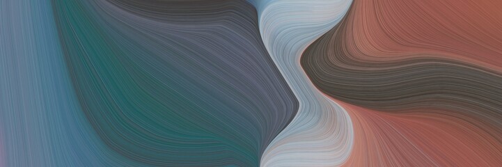 Fototapete - abstract decorative banner design with dark slate gray, rosy brown and pastel brown colors. fluid curved lines with dynamic flowing waves and curves