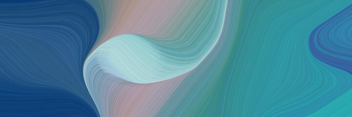 Leinwandbilder - abstract dynamic header design with blue chill, dark gray and midnight blue colors. fluid curved flowing waves and curves