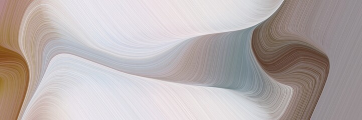 Aufkleber - abstract decorative horizontal header with silver, light gray and pastel brown colors. fluid curved flowing waves and curves