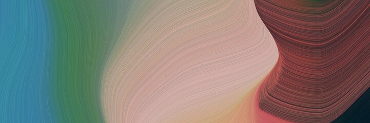 Leinwandbilder - abstract surreal horizontal banner with dim gray, tan and very dark magenta colors. fluid curved flowing waves and curves