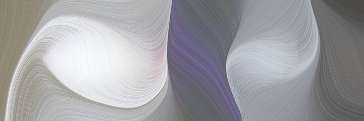 Leinwandbilder - abstract colorful horizontal banner with dark gray, dim gray and lavender colors. fluid curved flowing waves and curves