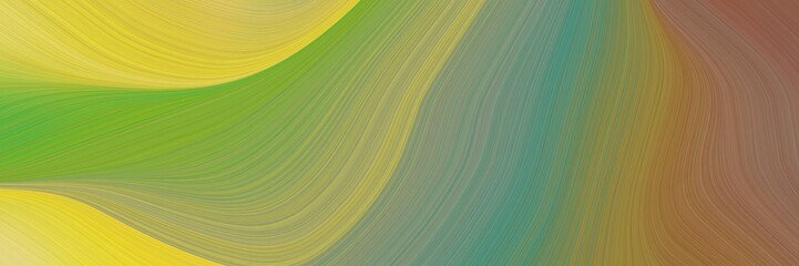 Aufkleber - abstract dynamic banner with pastel brown, pastel orange and blue chill colors. fluid curved flowing waves and curves