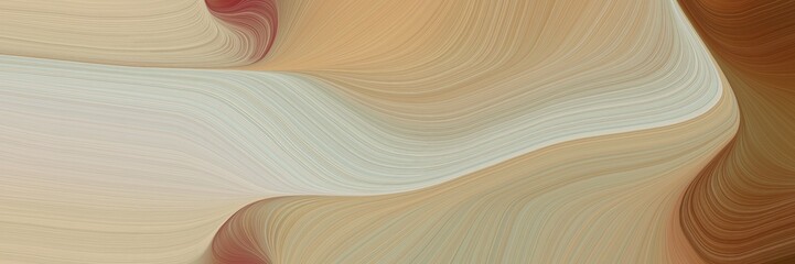 Fototapete - abstract decorative designed horizontal header with tan, brown and pastel gray colors. fluid curved lines with dynamic flowing waves and curves