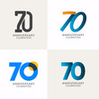 70 Years Anniversary Celebration Compilation Logo Vector Template Design Illustration